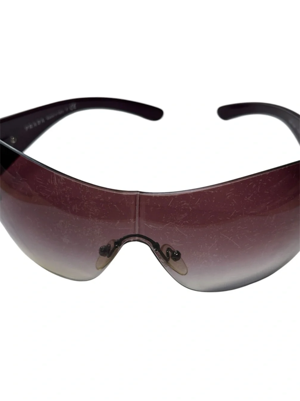 Prada Women’s Rimless Shield Sunglasses - Purple Gradient Lenses (READ)